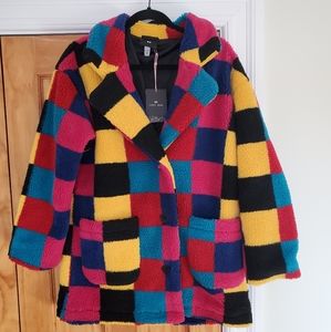 Lazy Oaf Coloured Cube Fleecey Coat